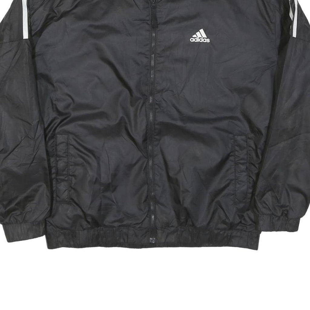 ADIDAS Womens Black Jacket M Polyester Blend Zip Plain Casual Sportswear