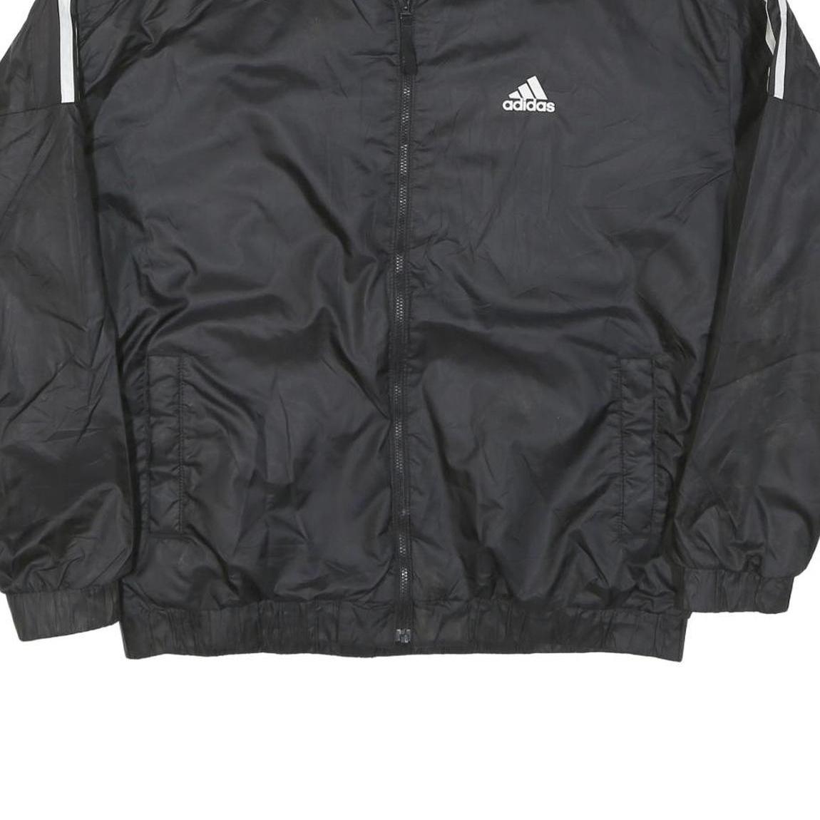 ADIDAS Womens Black Jacket M Polyester Blend Zip Plain Casual Sportswear