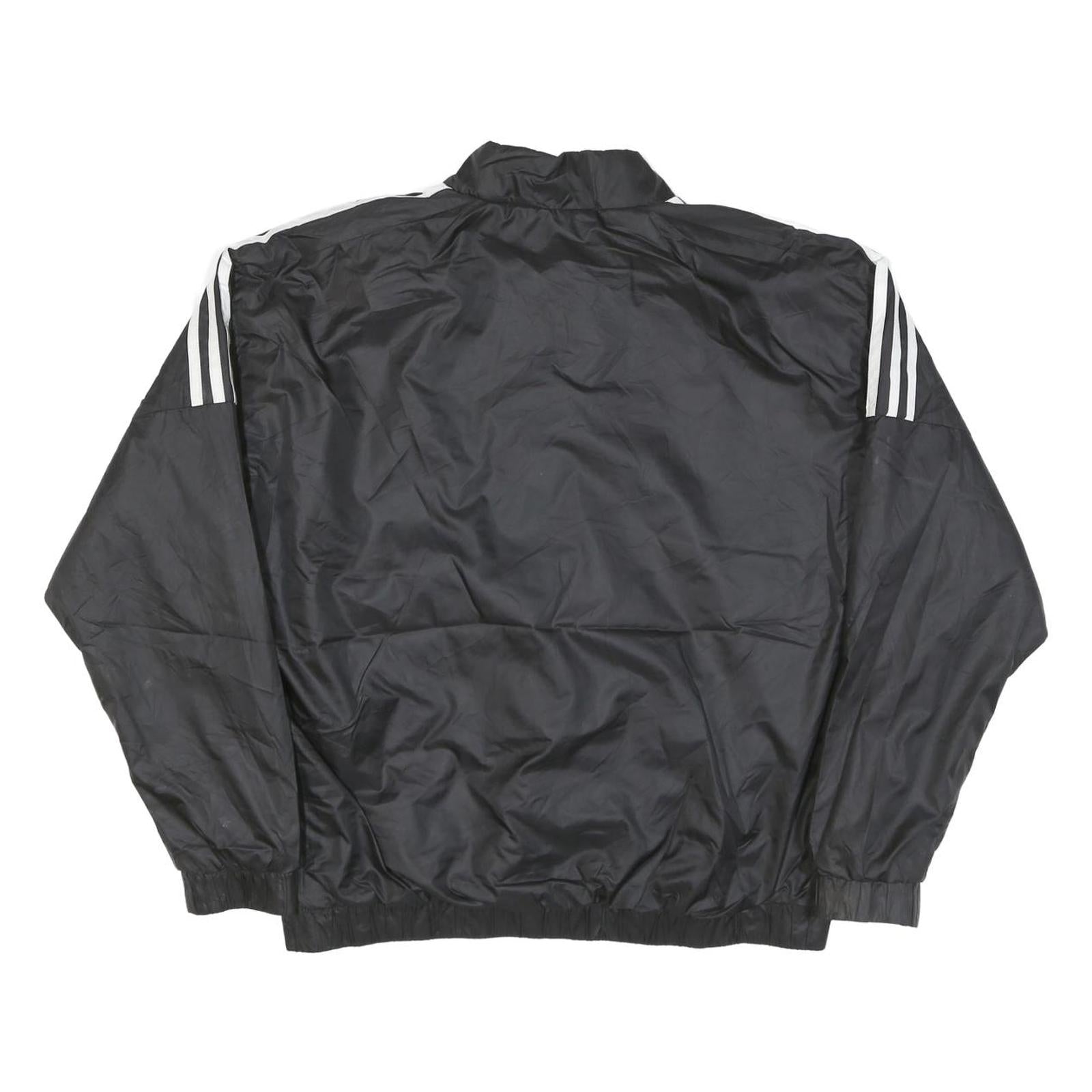 ADIDAS Womens Black Jacket M Polyester Blend Zip Plain Casual Sportswear