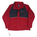 CHAPS RALPH LAUREN Mens Red & Navy Zip Jacket L Polyester Blend Colourblock