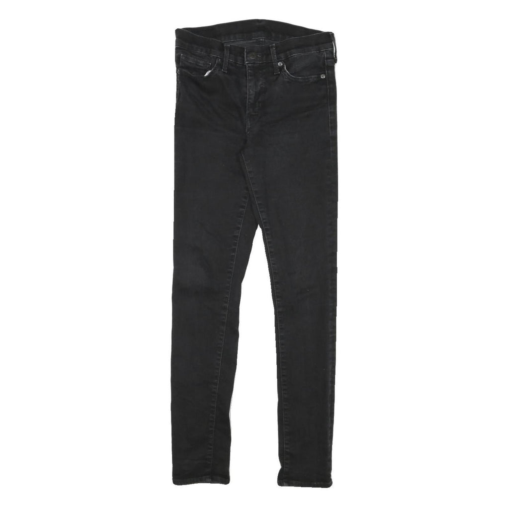 LEVI'S Womens Slim Black Denim Slim Jeans Zip W27 L28 Stylish Fitted