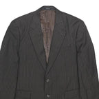 LAUREN RALPH LAUREN Mens Black Pinstripe Wool Jacket L Button Formal Tailored