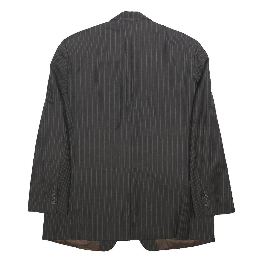LAUREN RALPH LAUREN Mens Black Pinstripe Wool Jacket L Button Formal Tailored