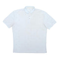 CALVIN KLEIN Mens Light Blue Polo Shirt Cotton Blend Short Sleeve All Over Logo