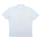 CALVIN KLEIN Mens Light Blue Polo Shirt Cotton Blend Short Sleeve All Over Logo