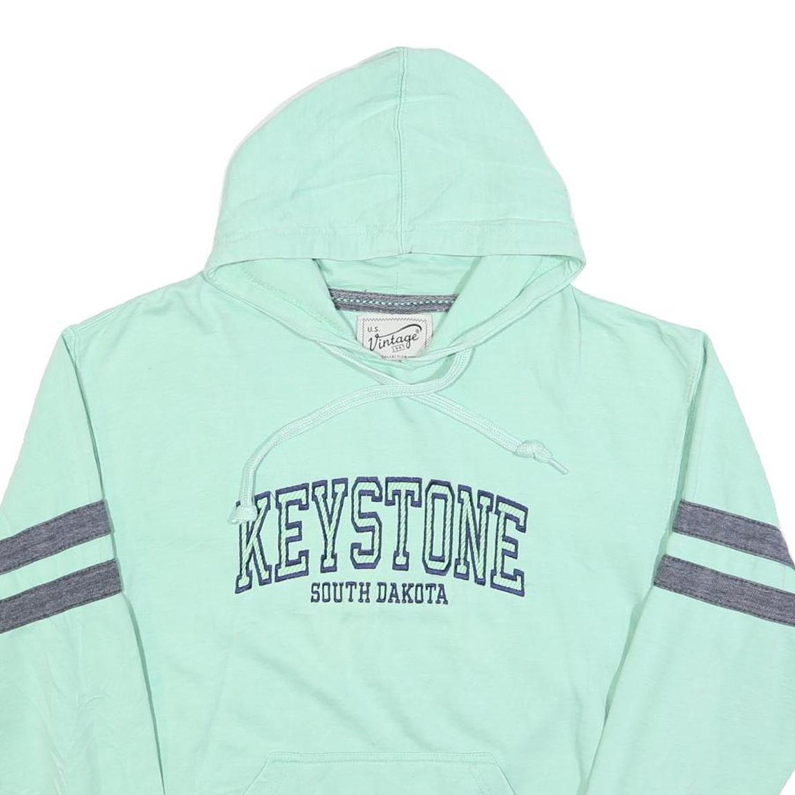 US VINTAGE Mens Mint Green Keystone South Dakota Pullover Hoodie M Casual