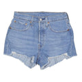 LEVI'S Womens Blue Denim Casual Cut-Off Shorts S W26 Distressed Hem