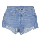 LEVI'S Womens Blue Denim Casual Cut-Off Shorts S W26 Distressed Hem