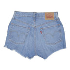 LEVI'S Womens Blue Denim Casual Cut-Off Shorts S W26 Distressed Hem