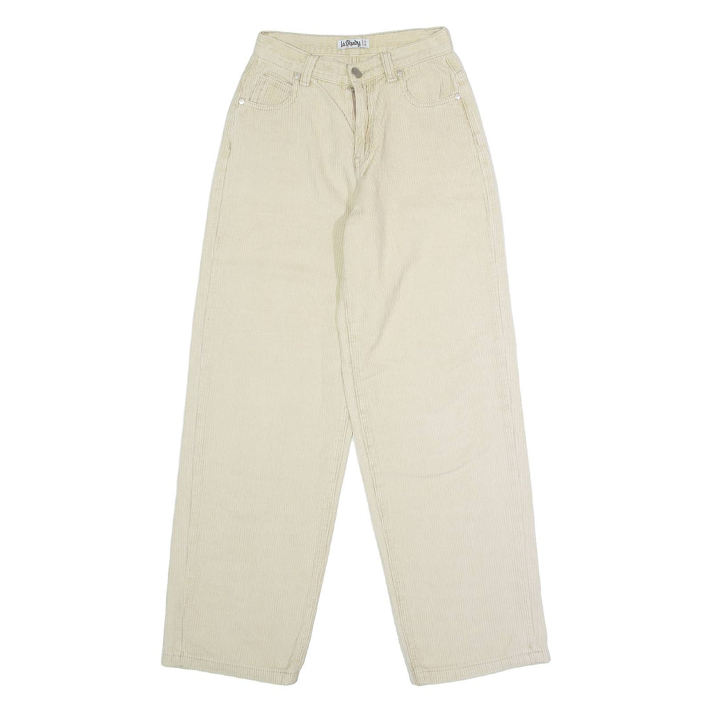 LA SHADY Mens Corduroy Trousers Beige Regular Straight W24 L28