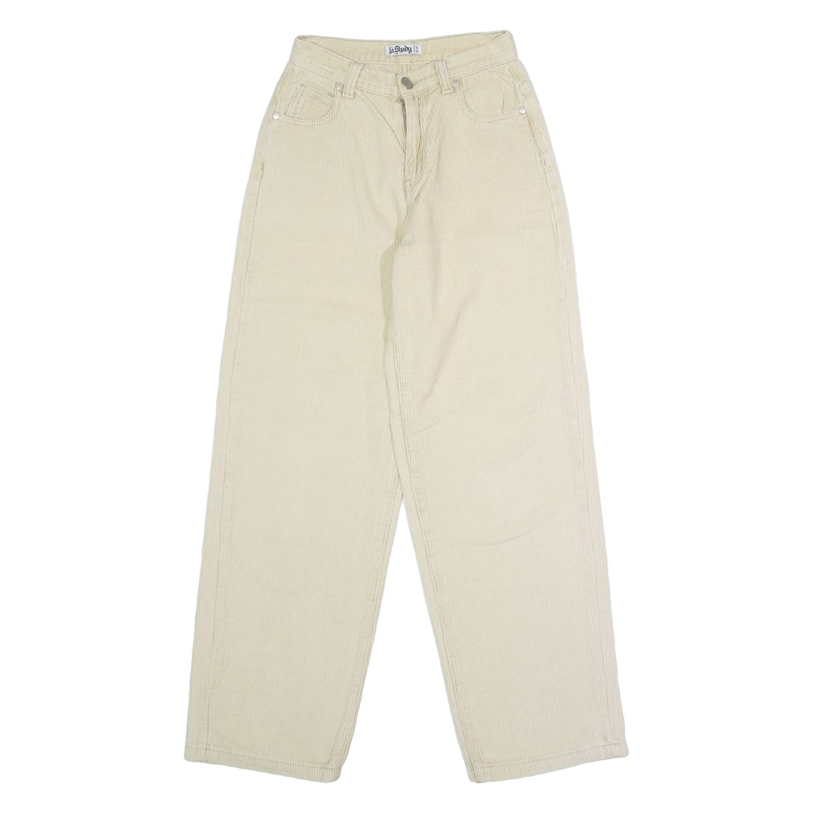 LA SHADY Mens Corduroy Trousers Beige Regular Straight W24 L28