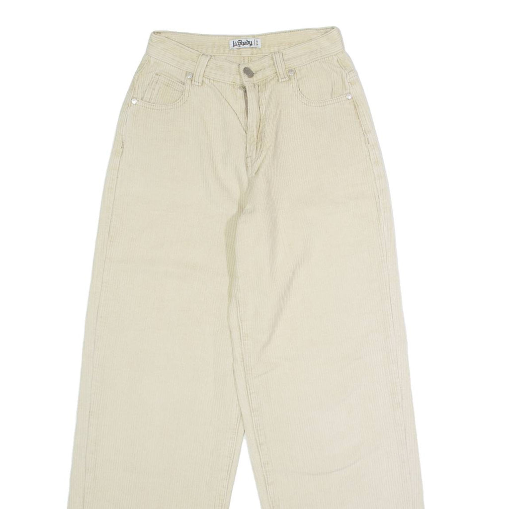LA SHADY Mens Corduroy Trousers Beige Regular Straight W24 L28