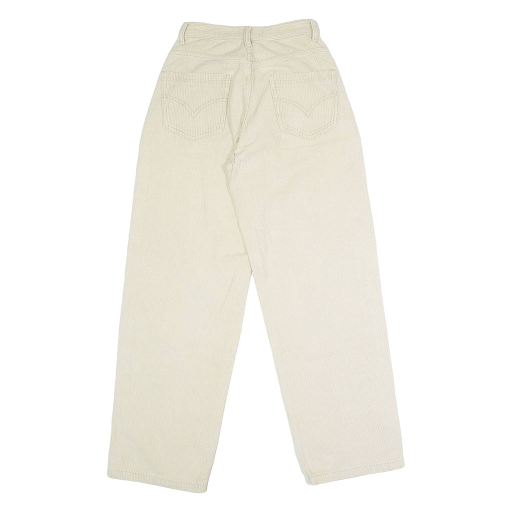 LA SHADY Mens Corduroy Trousers Beige Regular Straight W24 L28