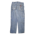 DICKIES Mens Jeans Blue Regular Straight Denim Medium W30 L30 Workwear Zip