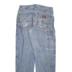 DICKIES Mens Jeans Blue Regular Straight Denim Medium W30 L30 Workwear Zip