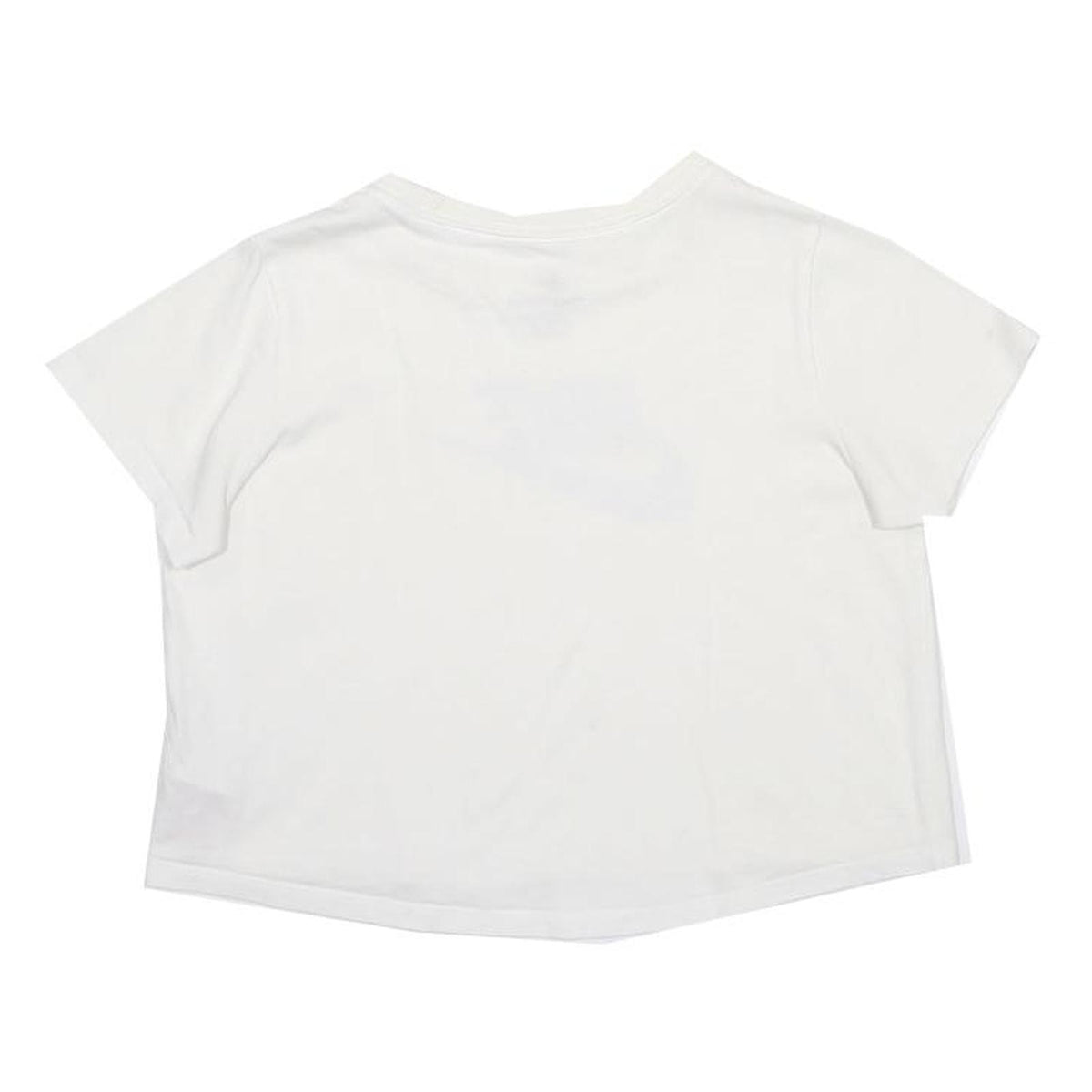 NIKE Girls White Black Logo Graphic T-Shirt L Short Sleeve Crew Neck Casual
