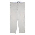 TOMMY HILFIGER Mens Cotton Beige Regular Straight Trousers W38 L30 Casual