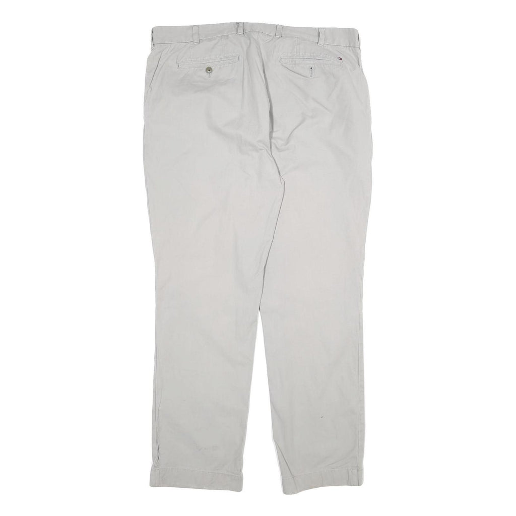 TOMMY HILFIGER Mens Cotton Beige Regular Straight Trousers W38 L30 Casual