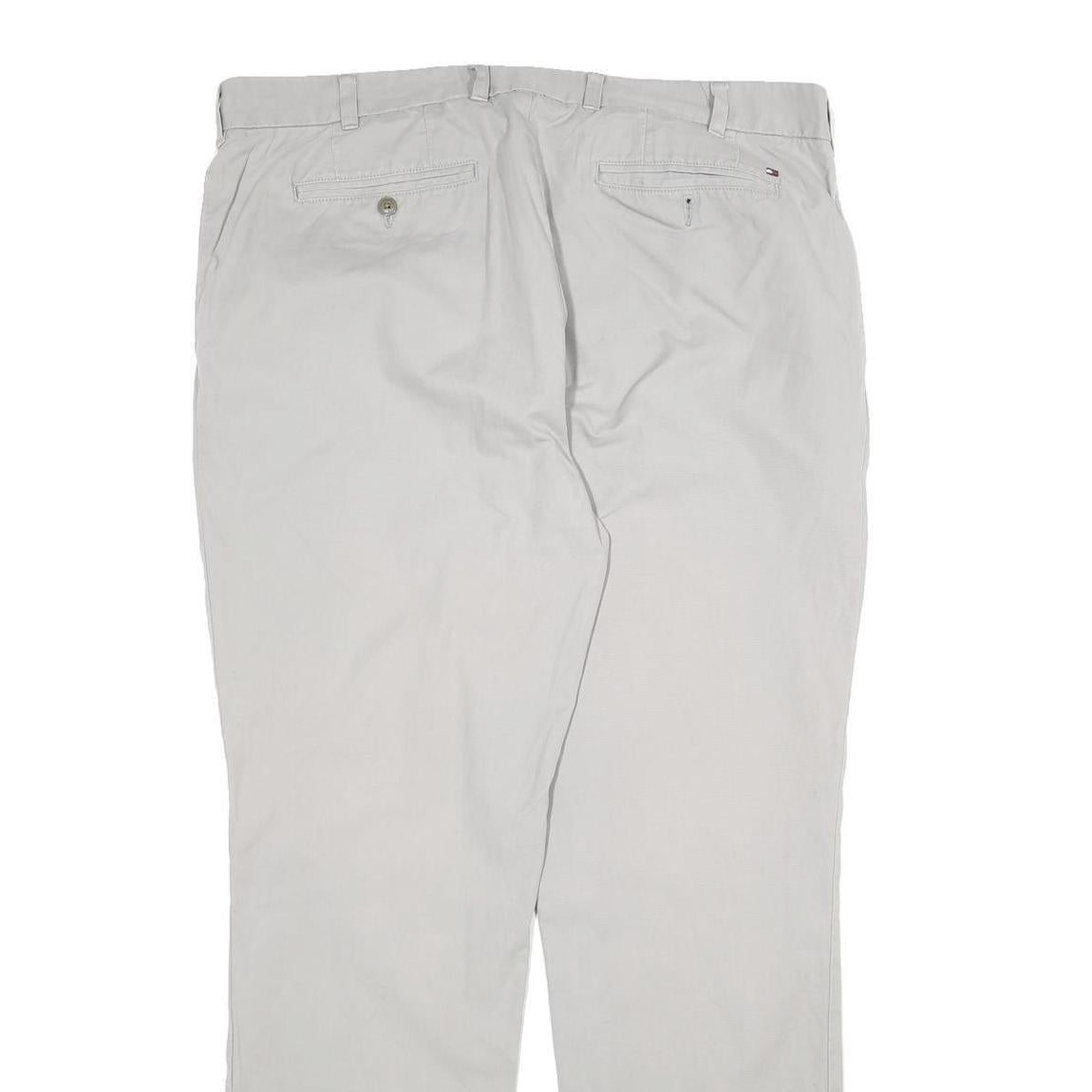 TOMMY HILFIGER Mens Cotton Beige Regular Straight Trousers W38 L30 Casual