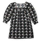RED HERRING Womens Black & Grey Printed Blouse 3/4 Sleeve Round Neck UK 10
