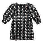 RED HERRING Womens Black & Grey Printed Blouse 3/4 Sleeve Round Neck UK 10
