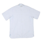 MARISHTLE Mens White Cotton Blend Shirt M Button Collar Short Sleeve Casual