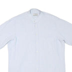 MARISHTLE Mens White Cotton Blend Shirt M Button Collar Short Sleeve Casual