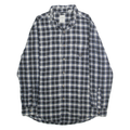 CHAPS Mens Blue & White Check Shirt M Cotton Classic Long Sleeve Casual