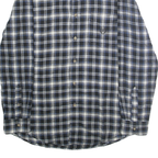 CHAPS Mens Blue & White Check Shirt M Cotton Classic Long Sleeve Casual