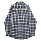 CHAPS Mens Blue & White Check Shirt M Cotton Classic Long Sleeve Casual