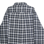 CHAPS Mens Blue & White Check Shirt M Cotton Classic Long Sleeve Casual