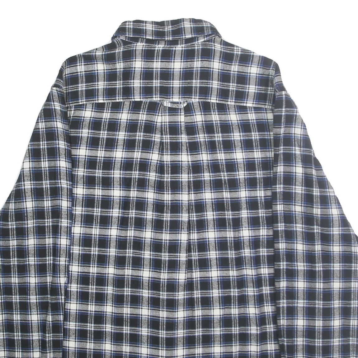 CHAPS Mens Blue & White Check Shirt M Cotton Classic Long Sleeve Casual