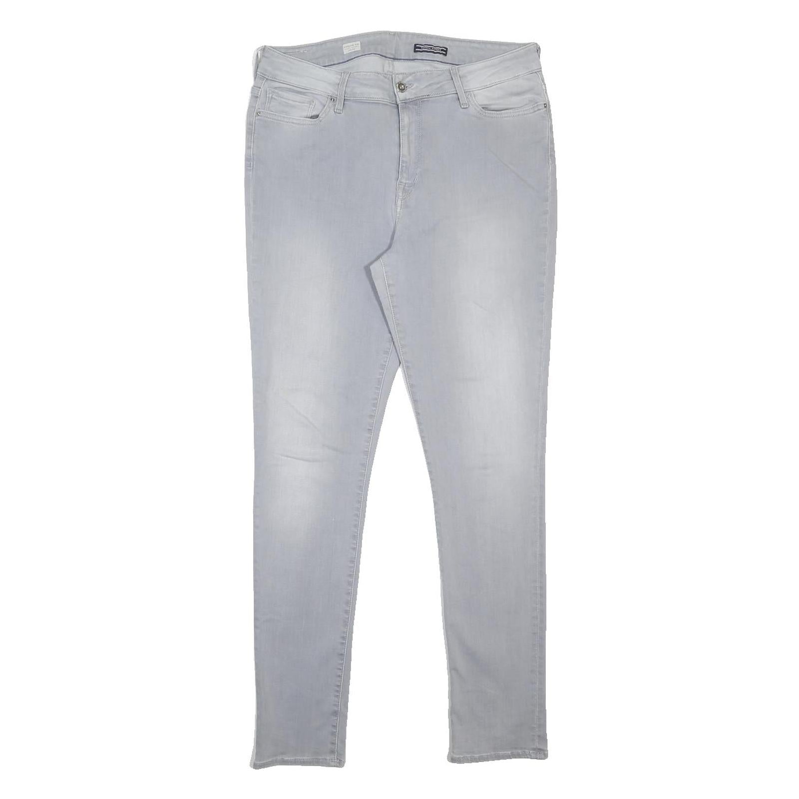 TOMMY HILFIGER Womens Jeans Blue Slim Skinny Denim Light W33 L32 Slim Fit Zip