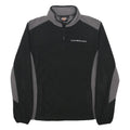 DICKIES Womens Black & Grey Plain Jumper 1/4 Zip Polyester XL Casual Fleece