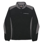 DICKIES Womens Black & Grey Plain Jumper 1/4 Zip Polyester XL Casual Fleece