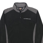 DICKIES Womens Black & Grey Plain Jumper 1/4 Zip Polyester XL Casual Fleece