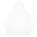 CHAMPION Mens White Pullover 2XL Cotton Blend Hoodie Drawstring Band Collar Long