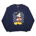 MICKEY UNLIMITED Mens Navy Blue Mickey Mouse Crew Neck L Sweatshirt Cartoon