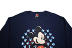 MICKEY UNLIMITED Mens Navy Blue Mickey Mouse Crew Neck L Sweatshirt Cartoon