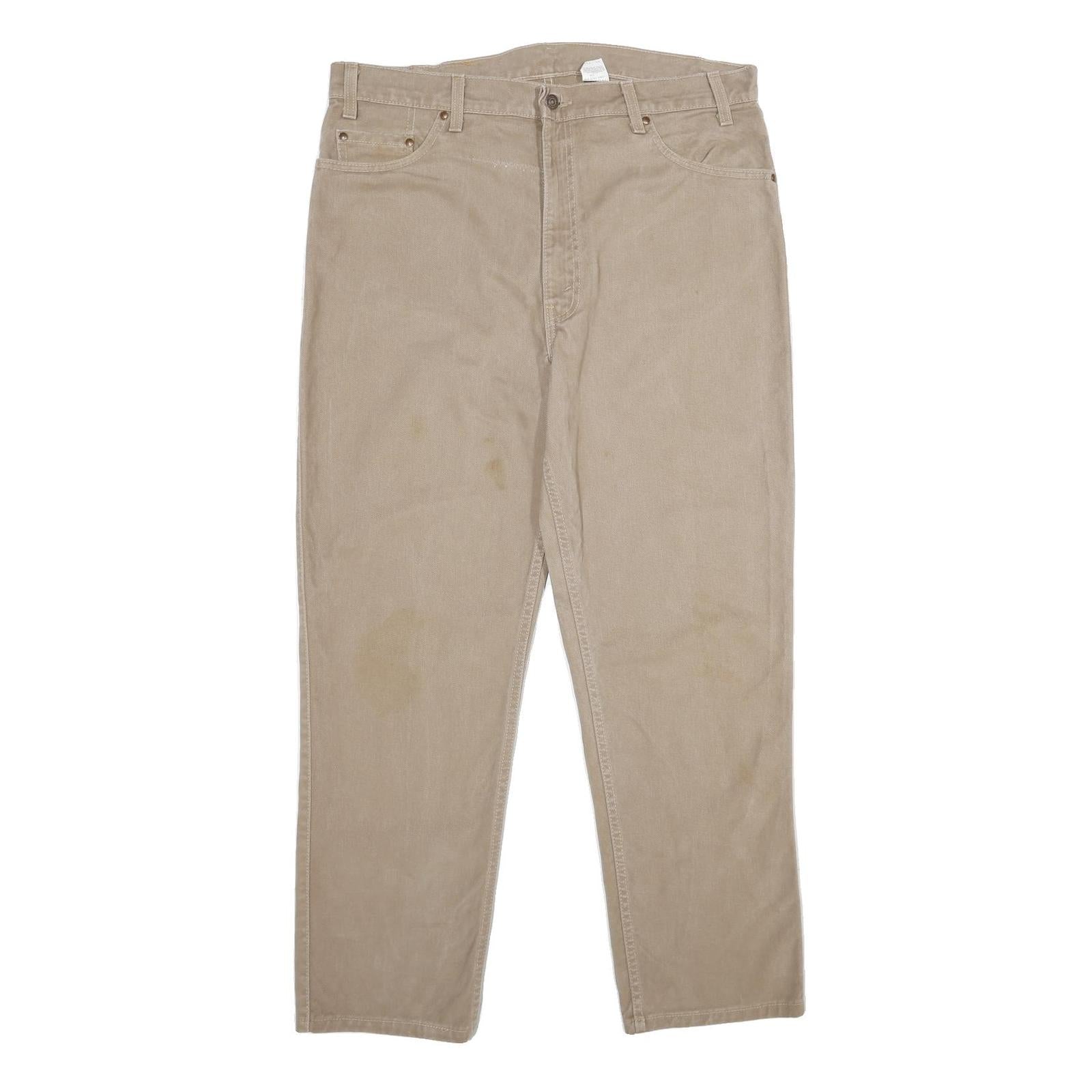 LEVI'S Mens Relaxed Beige Cotton Denim W38 L29 Casual Zip Closure Jeans