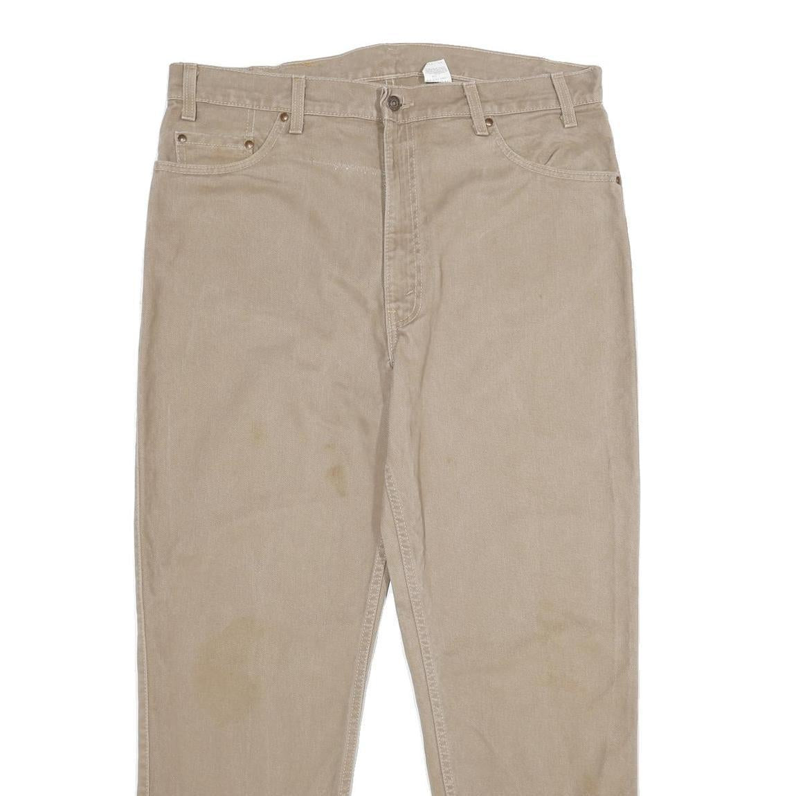 LEVI'S Mens Relaxed Beige Cotton Denim W38 L29 Casual Zip Closure Jeans