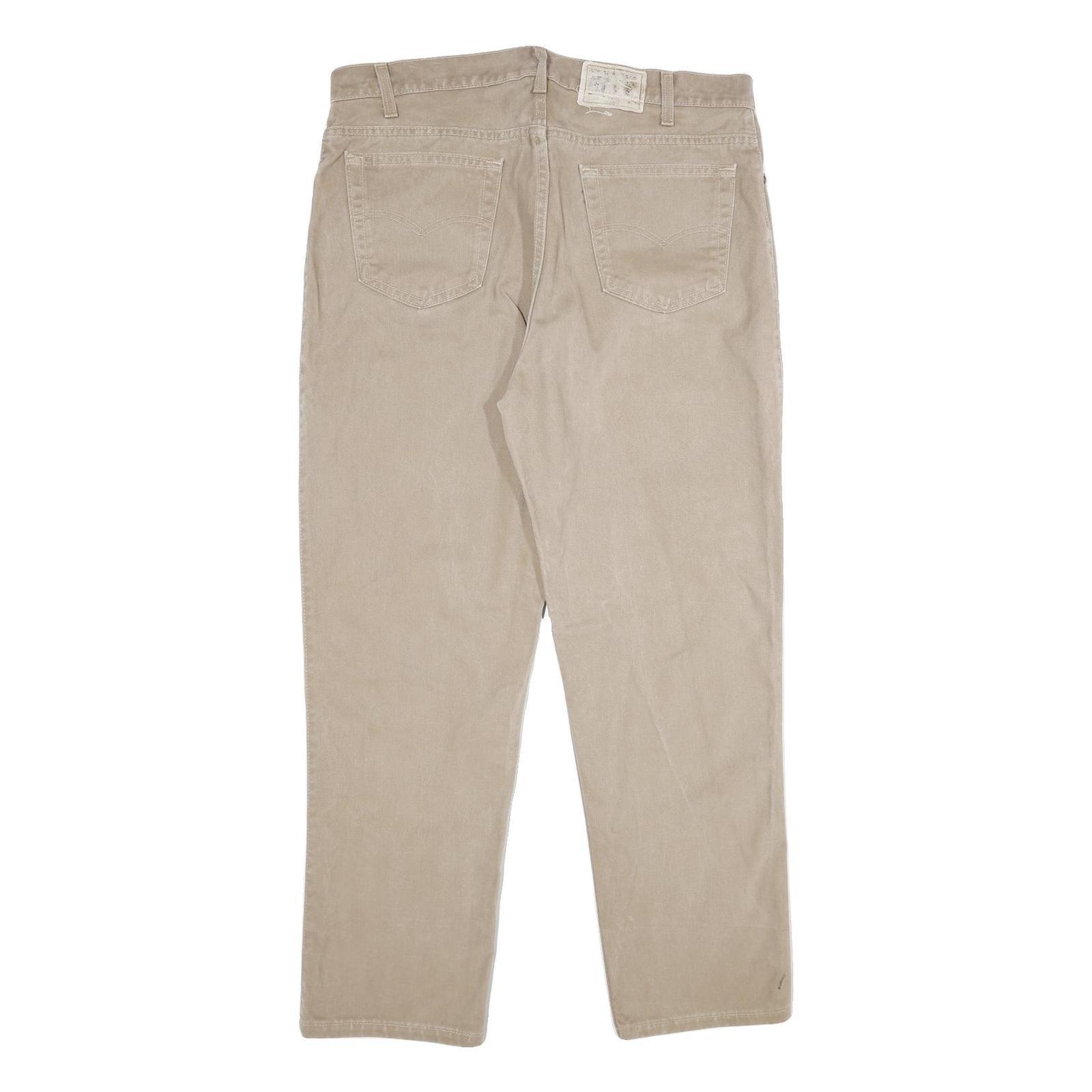 LEVI'S Mens Relaxed Beige Cotton Denim W38 L29 Casual Zip Closure Jeans