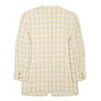 BON GENIE Womens Yellow & White Checked Wool Blend Button Jacket XXS Woven