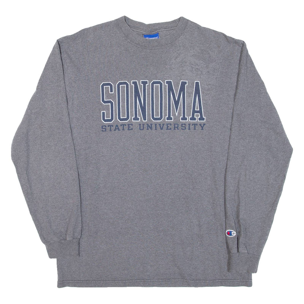 CHAMPION Sonoma State University Mens T-Shirt Grey Long Sleeve USA M