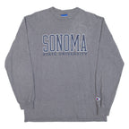 CHAMPION Sonoma State University Mens T-Shirt Grey Long Sleeve USA M