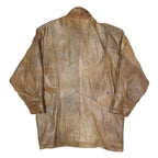 Womens Brown Button Jacket M Polyester Blend Plain Vintage Style Casual Wear