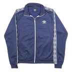 UMBRO Mens Blue & Navy Geometric Track Jacket S Polyester Athletic Sportswear