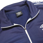 UMBRO Mens Blue & Navy Geometric Track Jacket S Polyester Athletic Sportswear