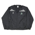 ADIDAS Mens Black Track Jacket XL Polyester Plain A's Logo Zip