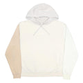 NIKE Womens Beige & White Hooded Pullover L Cotton Blend Casual Hoodie